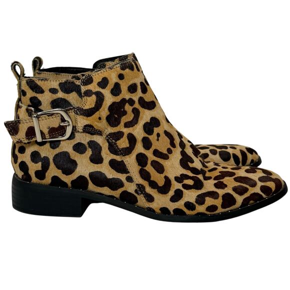 Steve Madden Chayse Leopard Calf Hair Ankle Boots Women’s Size 7 - Picture 2 of 9